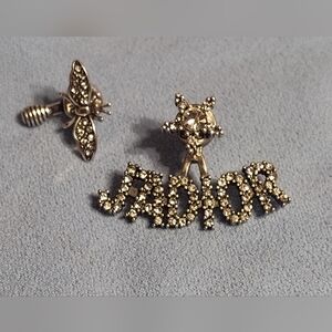 Christian Dior Crystal J'Adior Mismatched Earrings with Bee and Star. NEW